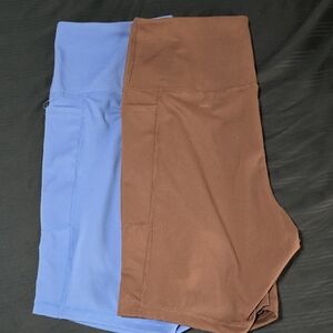 Danskin Women's Brown And Brown Bike Shorts Set